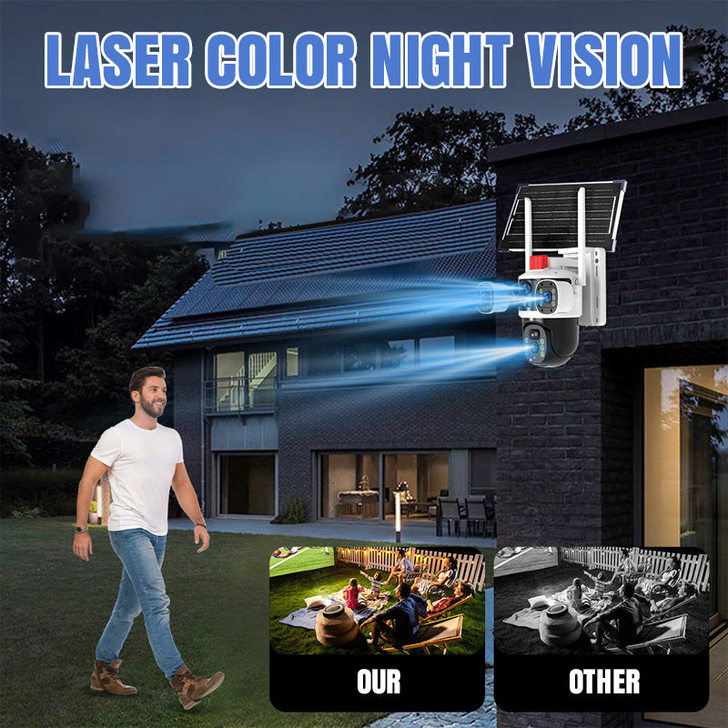 ☀️ 60% de réduction – Offre spéciale ! 📸 Caméra dôme solaire à triple objectif 360° – Surveillance complète