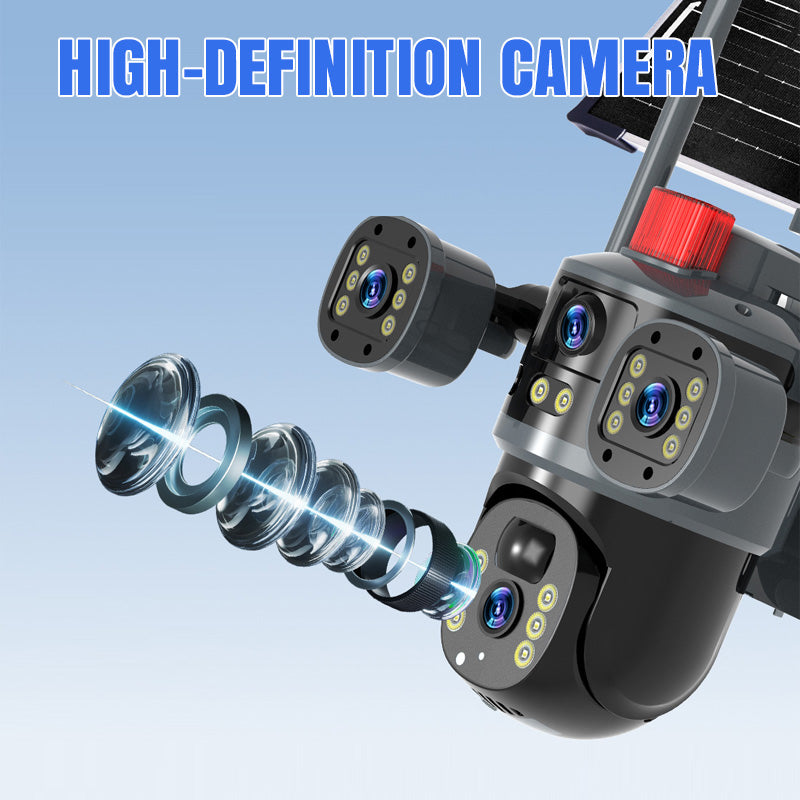 ☀️ 60% de réduction – Offre spéciale ! 📸 Caméra dôme solaire à triple objectif 360° – Surveillance complète