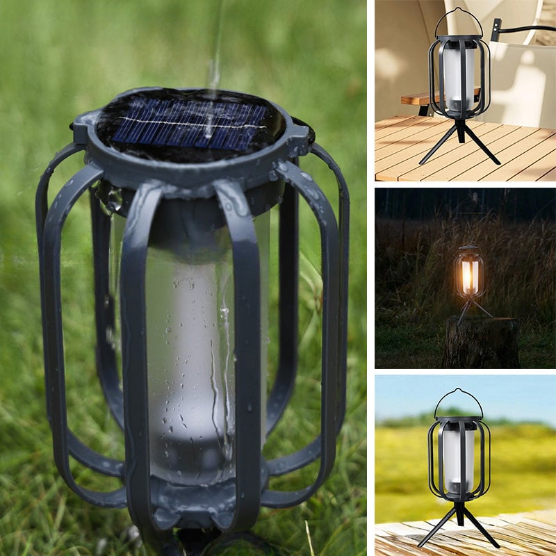 ✨️60% de réduction✨️Lampe d'extérieur en forme de lanterne solaire avec 4 modes d'éclairage