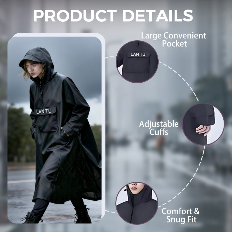 🔥Imperméable long imperméable à capuche pour scooters🌧️