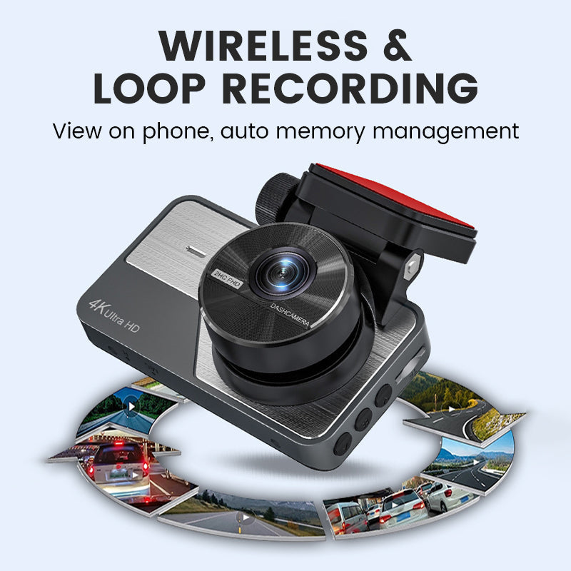 📹 Caméra Embarquée 4K Double Objectif - Vision Nocturne, Surveillance Stationnement 24/7 - Connexion WiFi, Enregistrement Haute Définition