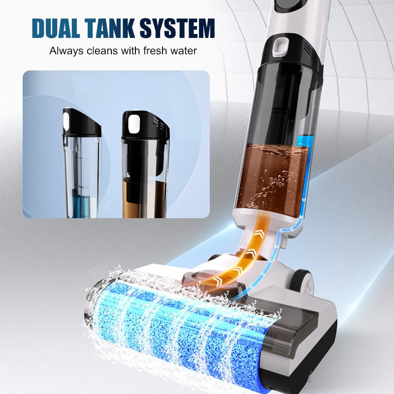 🧹50 % DE RÉDUCTION MAINTENANT ! Aspirateur sans fil pour sol sec et humide : serpillière autonettoyante, légère pour les sols durs et capture les poils d'animaux.🐾✨