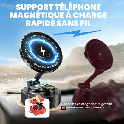Support téléphone magnétique à charge rapide sans fil