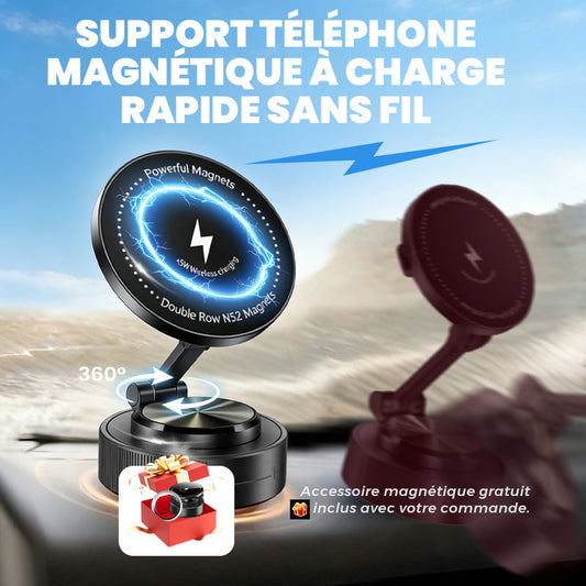 Support téléphone magnétique à charge rapide sans fil
