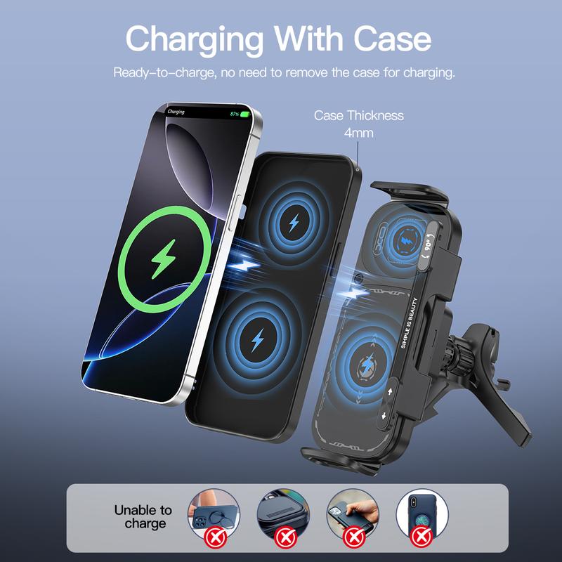 🔥New Year's Special Offer:50% OFF⚡15W Wireless Fast-Charging Car Phone Mount for Foldable & Regular Smartphones