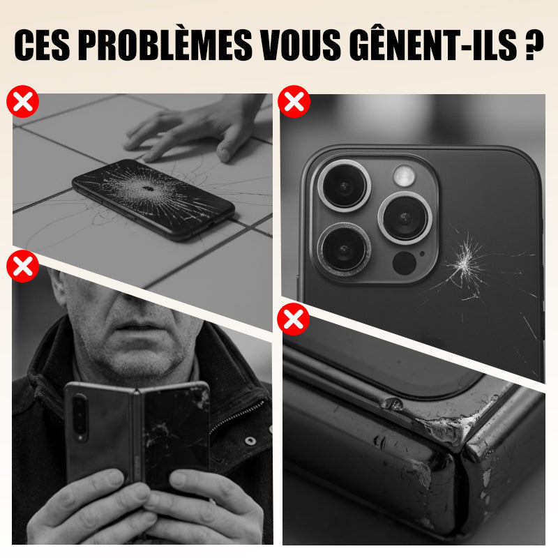 Étui à rabat avec protection intégrale de l’écran et charnière