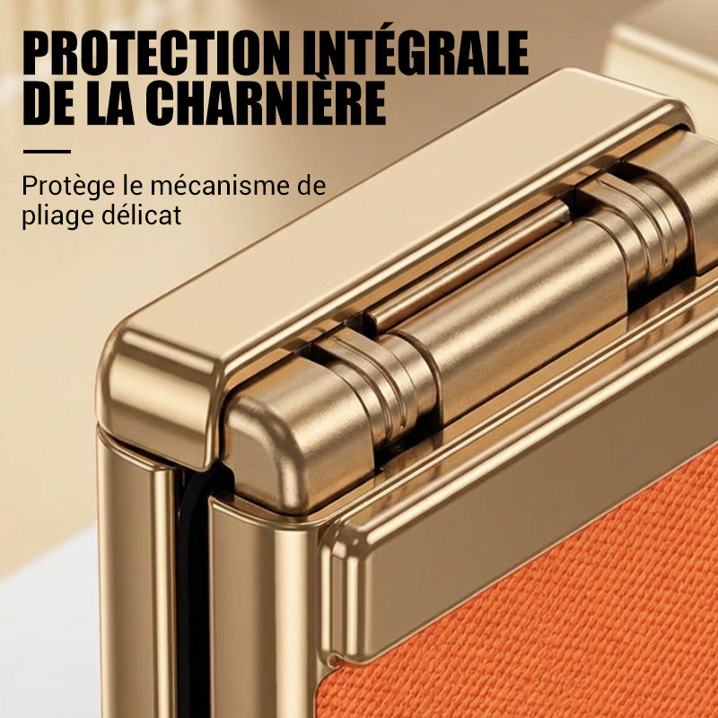 Étui à rabat avec protection intégrale de l’écran et charnière