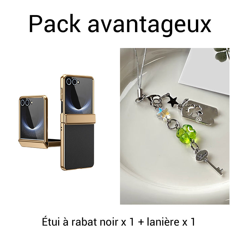 Étui à rabat avec protection intégrale de l’écran et charnière