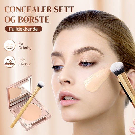 Fulldekkende concealer sett og børste