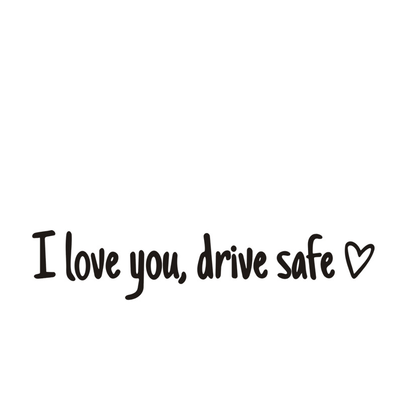 Sticker Rétroviseur Voiture “I Love You, Drive Safe” – Autocollant Décoratif Étanche Multi-Couleurs