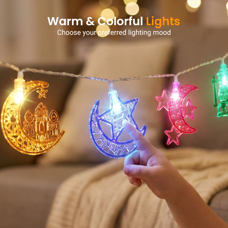 ✨ Guirlande Lumineuse LED Ramadan &amp; Eid – Décoration Festive et Chaleureuse ✨