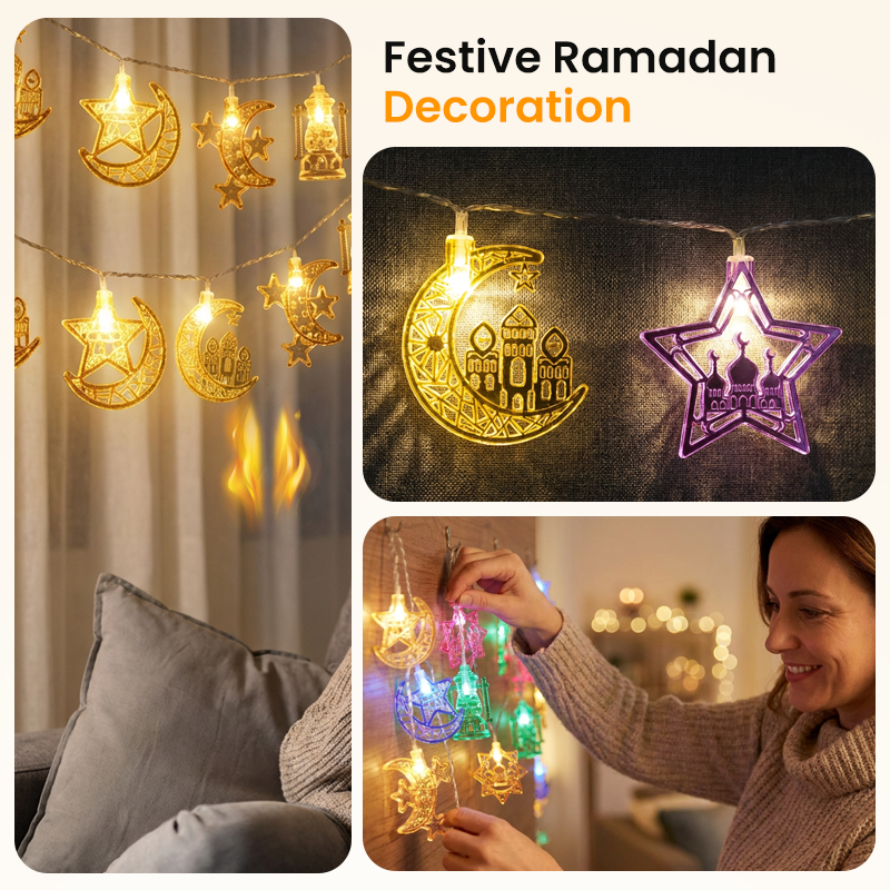 ✨ Guirlande Lumineuse LED Ramadan &amp; Eid – Décoration Festive et Chaleureuse ✨
