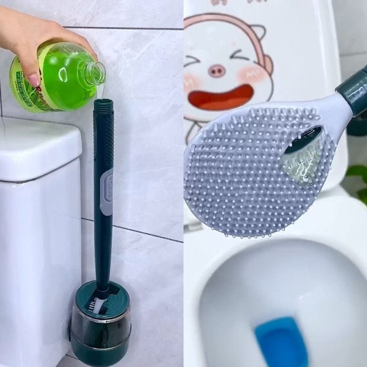 ✨ PROMO AVANT NOËL - Brosse de toilette domestique en silicone à longues mains