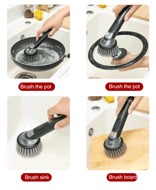 Brosse à récurer multifonctionnelle à ajout automatique de liquide