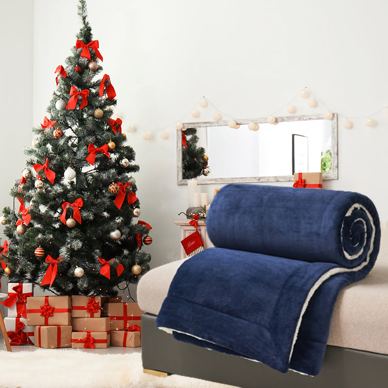 🎄🎅Cadeau d'hiver🎁 Couverture en peluche d'agneau épaisse double couche