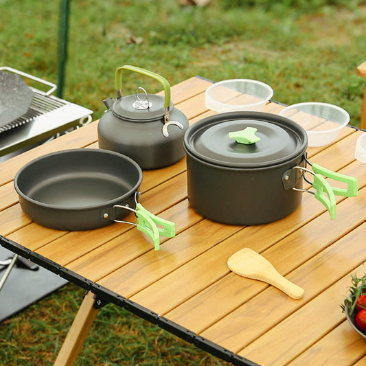 🎅🔥 Vente chaude $55.98 🎉🎄 Ensemble de cuisinière de camping extérieur en aluminium (54% off)