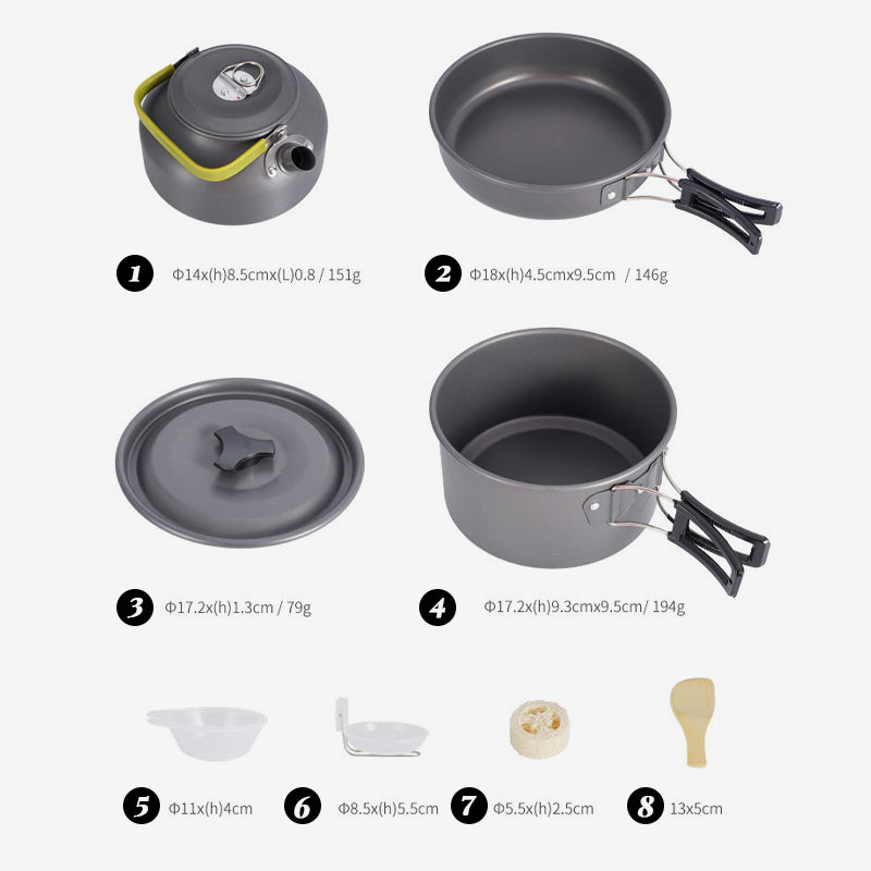 🎅🔥 Vente chaude $55.98 🎉🎄 Ensemble de cuisinière de camping extérieur en aluminium (54% off)