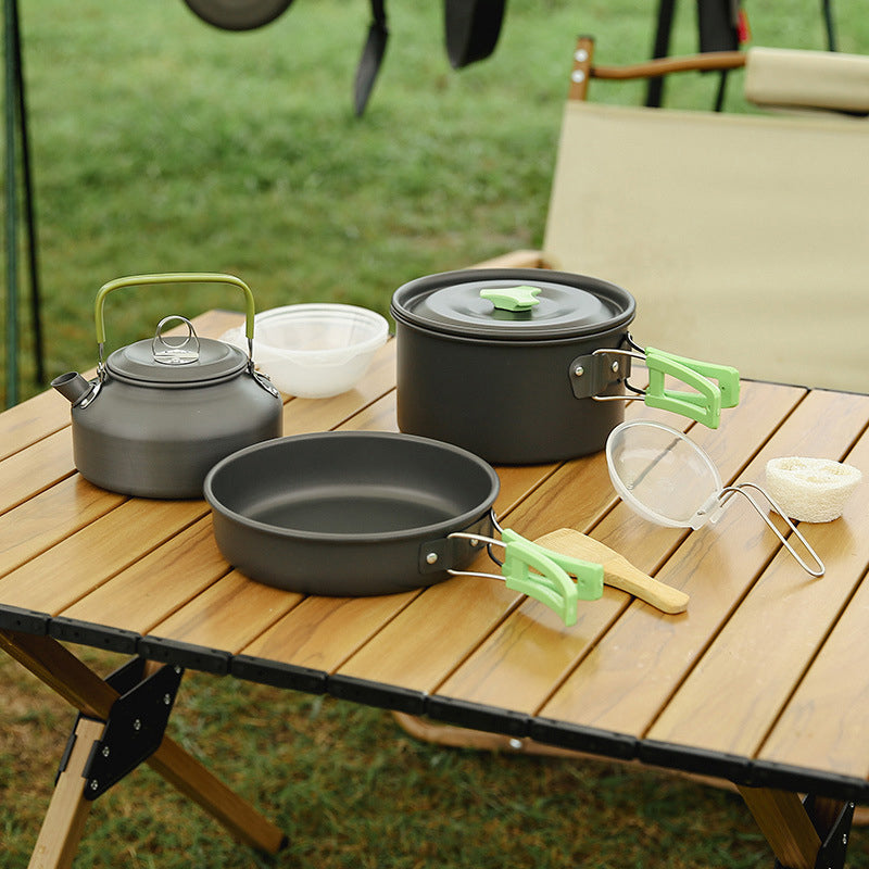 🎅🔥 Vente chaude $55.98 🎉🎄 Ensemble de cuisinière de camping extérieur en aluminium (54% off)