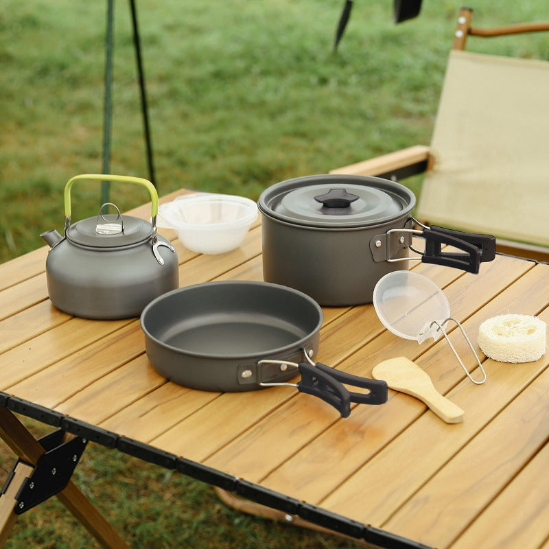 🎅🔥 Vente chaude $55.98 🎉🎄 Ensemble de cuisinière de camping extérieur en aluminium (54% off)