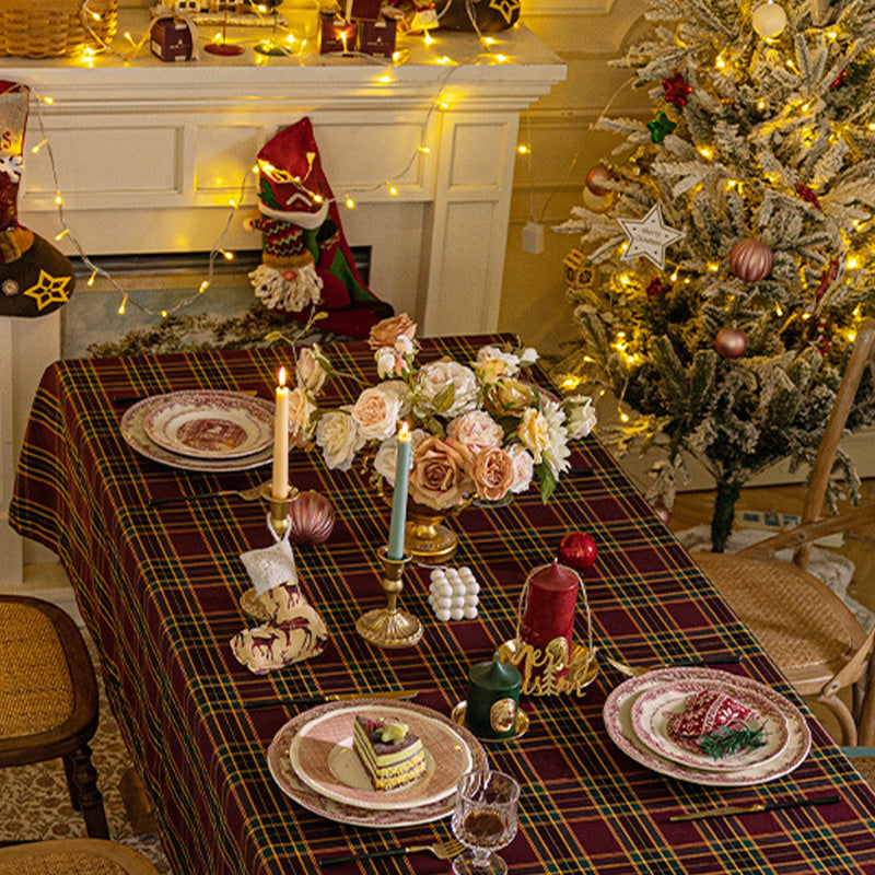 Ambiance de Noël vert et rouge classique Plaid nappe