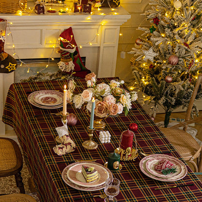 Ambiance de Noël vert et rouge classique Plaid nappe